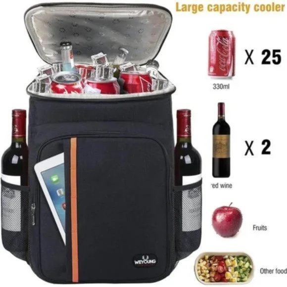 LEAKPROOF Soft Cooler Bag to Beach 25can-Black - Picture 4 of 7